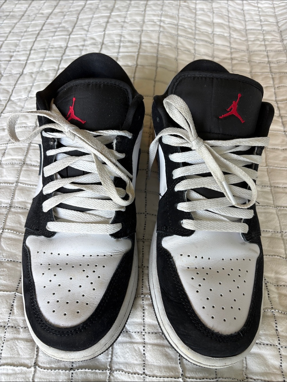 Jordan Men’s Black/White Sneakers with Red Jumpman